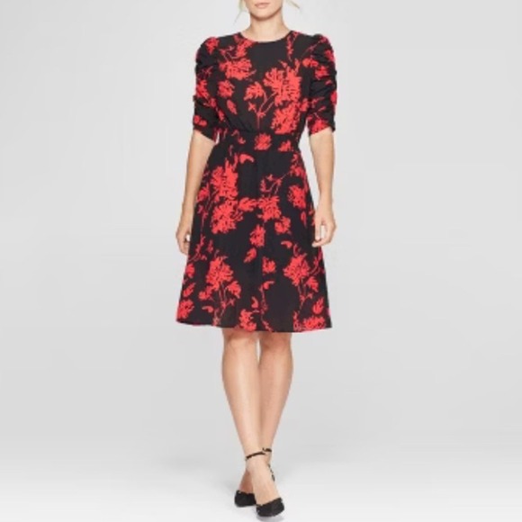 Who What Wear Womens Floral Dark Feminine Romantic Whimsigoth Dress Size S Black - Picture 3 of 16